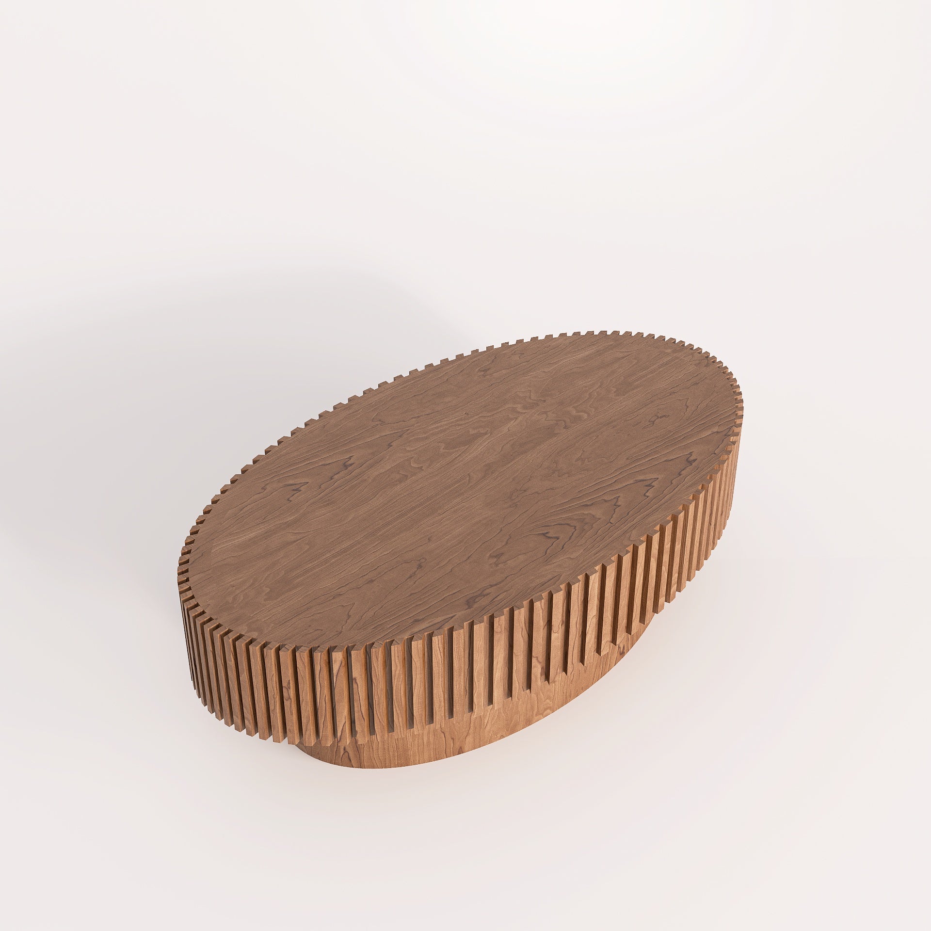 Coledale – Walnut Fluted Oval Coffee Table