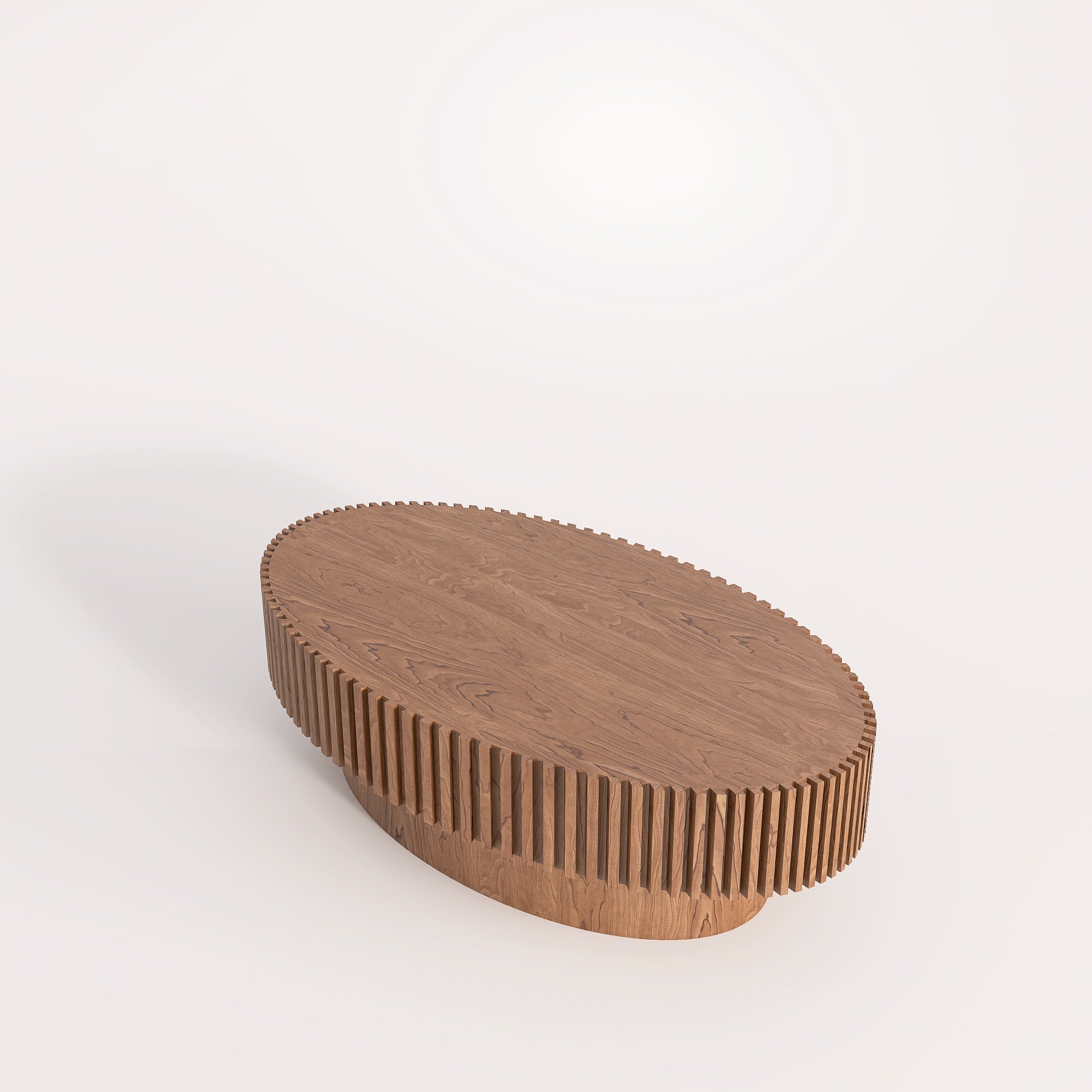 Coledale – Walnut Fluted Oval Coffee Table