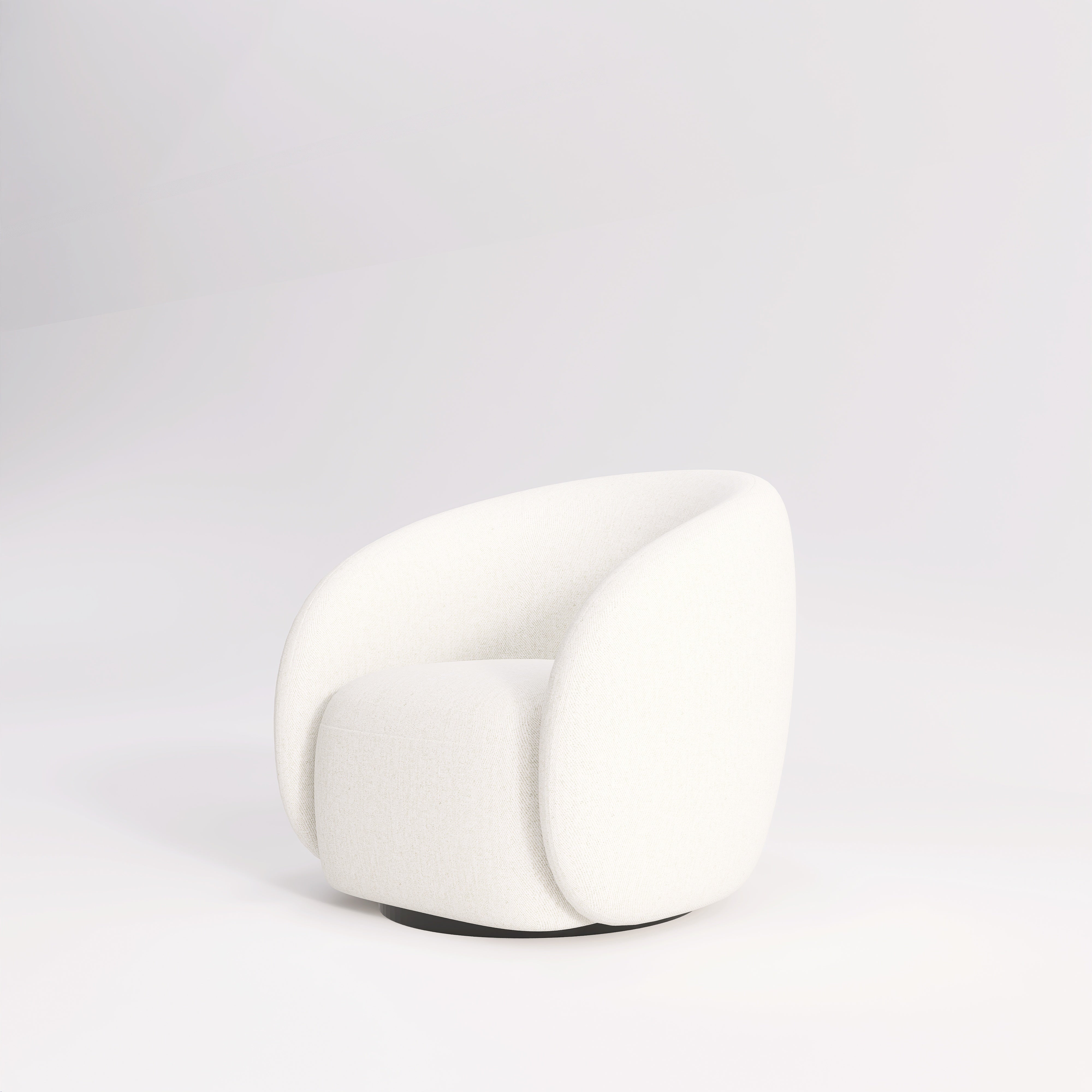 Byron - Barrel Cream Swivel Fabric Armchair