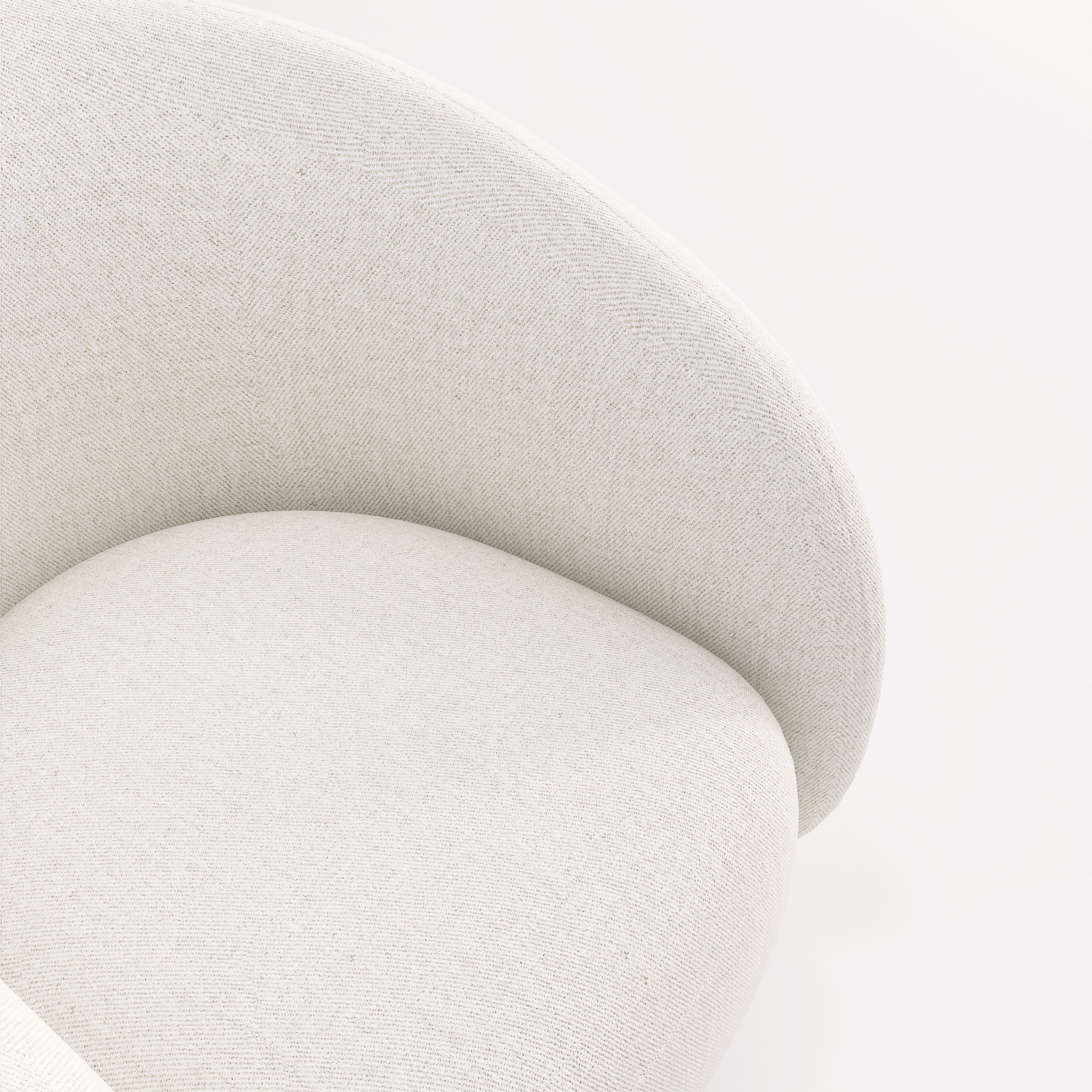 Byron - Barrel Cream Swivel Fabric Armchair