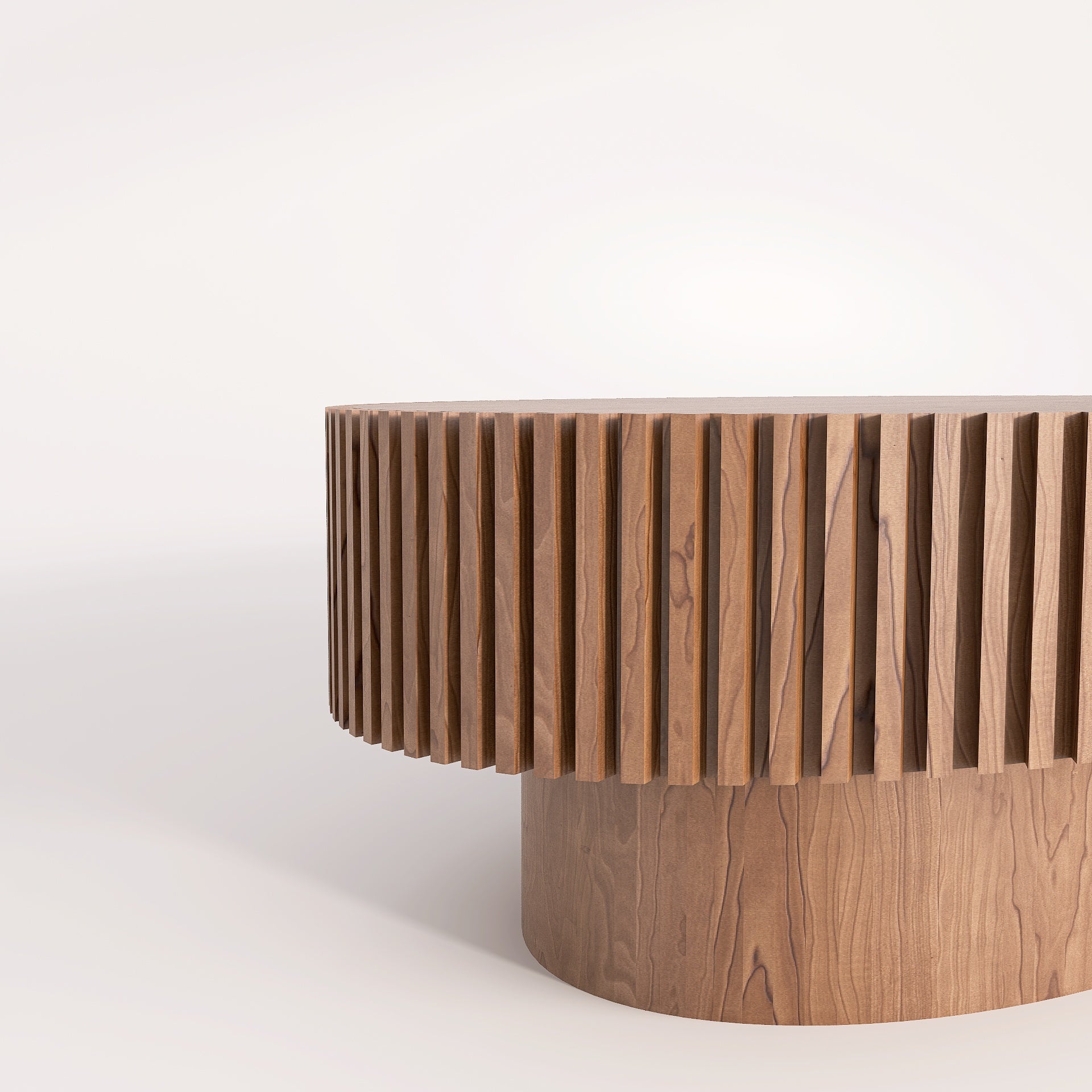 Coledale – Walnut Fluted Oval Coffee Table